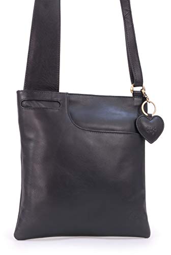 Gigi Damenhandtasche/Umhängetasche aus Leder - OTHELLO 2057 - Schwarz