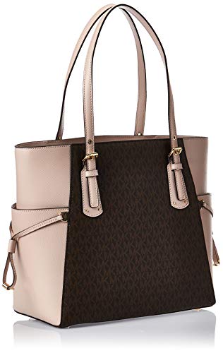Michael Kors Women's Voyager EW Tote, Brown/Soft Pink
