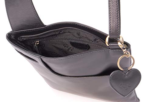 Gigi Damenhandtasche/Umhängetasche aus Leder - OTHELLO 2057 - Schwarz