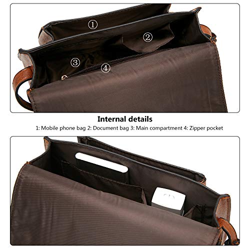 DCCN Women's Brown Crossbody Satchel Designer Handbag