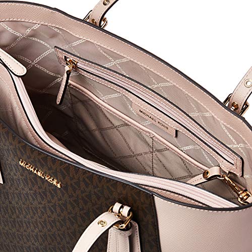 Michael Kors Women's Voyager EW Tote, Brown/Soft Pink