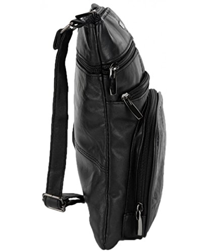 Super Soft Leather Shoulder/Crossbody Bag with Multiple Pockets