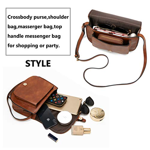 DCCN Women's Brown Crossbody Satchel Designer Handbag