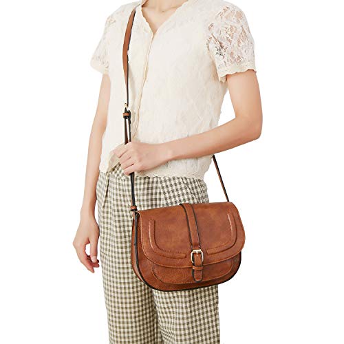 DCCN Women's Brown Crossbody Satchel Designer Handbag