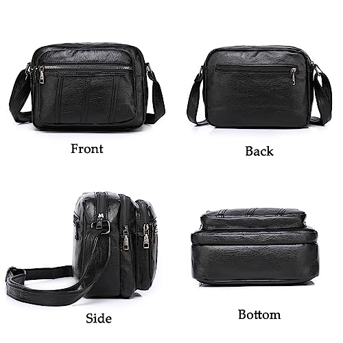 Black Designer Leather Handbag for Women