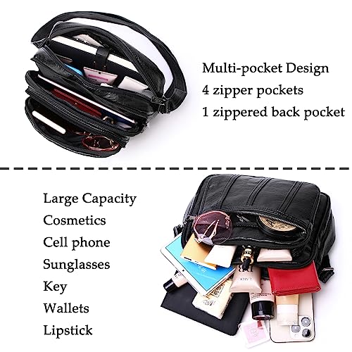 Black Designer Leather Handbag for Women