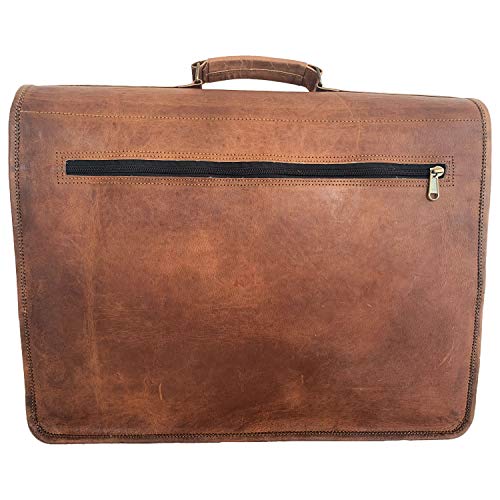 Handmade Leather Briefcase Laptop Messenger Bag for Men and Women