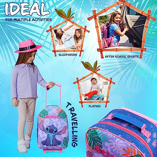 Disney Stitch Kids Suitcase: Cute Foldable Trolley Handbag