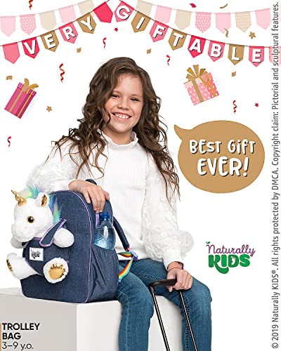 White Unicorn Rolling Backpack for Kids - Girls & Boys