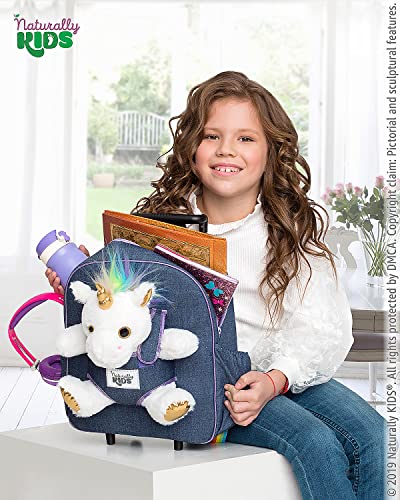 White Unicorn Rolling Backpack for Kids - Girls & Boys