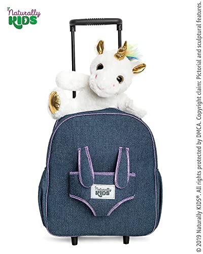 White Unicorn Rolling Backpack for Kids - Girls & Boys