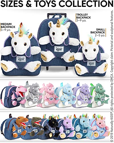White Unicorn Rolling Backpack for Kids - Girls & Boys