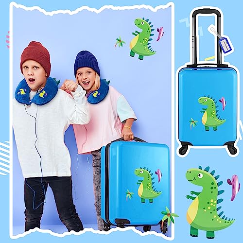 Blue Dinosaur Kids Luggage Set with Backpack