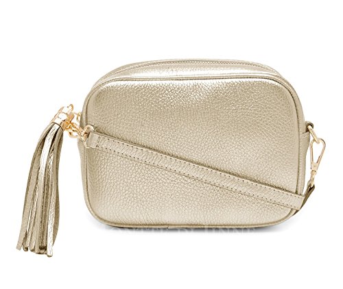Montte Di Jinne Italian Soft Leather Crossbody Bag (Gold)