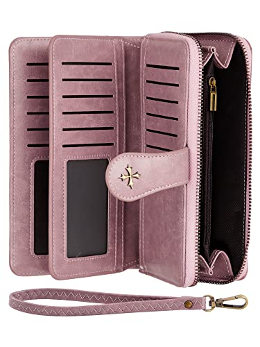 Women's Pink Leather Designer Handbag with RFID Protection