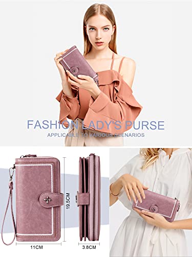 Women's Pink Leather Designer Handbag with RFID Protection