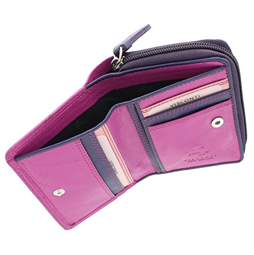 Rainbow Leather Ladies Purse with RFID Protection by VISCONTI