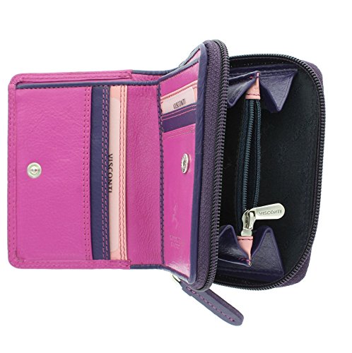Rainbow Leather Ladies Purse with RFID Protection by VISCONTI