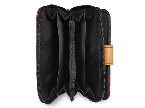 Quenchy London RFID Blocking Leather Purse - Multi Card Slots & Zip Closure