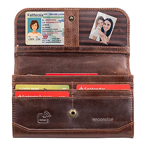 Stylish Brown Leather Womens Purse with RFID Protection