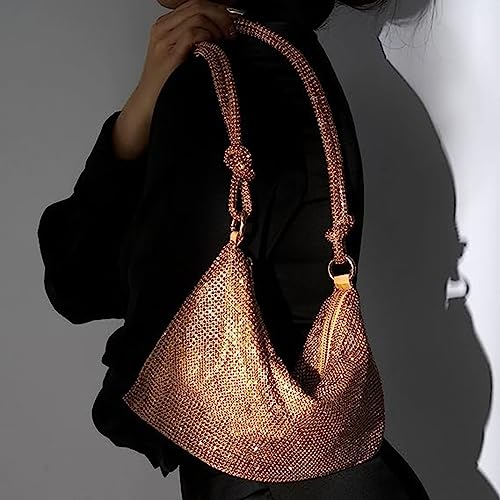 Women's Rhinestone Evening Clutch Bag - Gold
