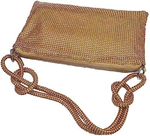Women's Rhinestone Evening Clutch Bag - Gold