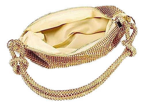 Women's Rhinestone Evening Clutch Bag - Gold