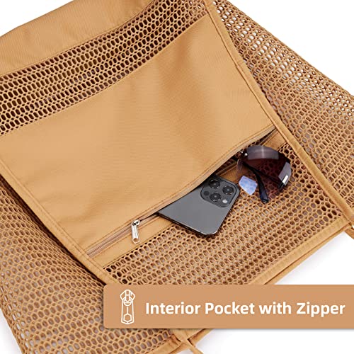 KALIDI Mesh Beach Tote: Large Designer Shoulder Bag