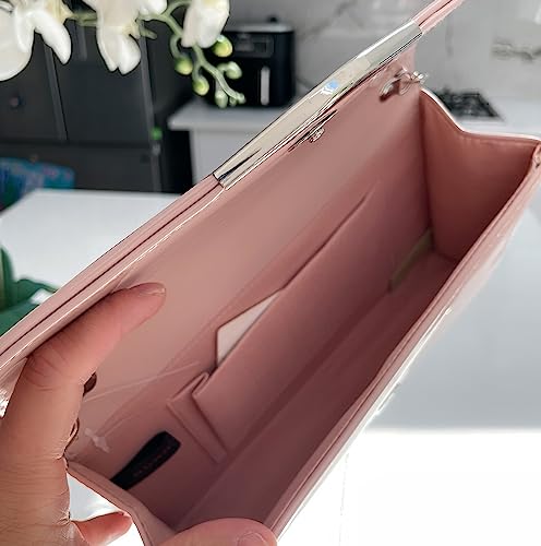 LeahWard Nude Patent Envelope Clutch for Wedding Party