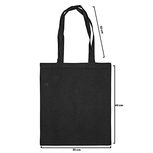 IMFAA Black Pack-10,100% Cotton Designer Tote Bags