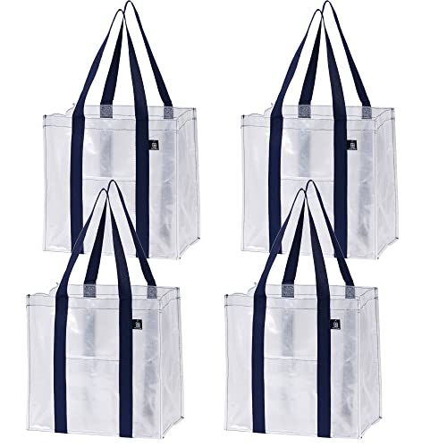 Transparent 4-Piece Reusable Designer Shopping Bags