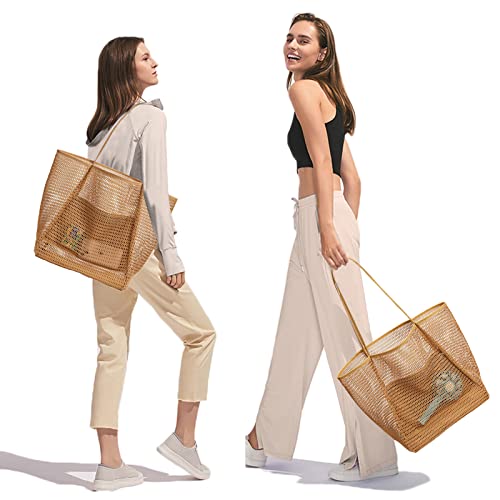 KALIDI Mesh Beach Tote: Large Designer Shoulder Bag