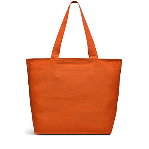 RADLEY Orange Cotton Zip Top Tote - Lifes Peachy