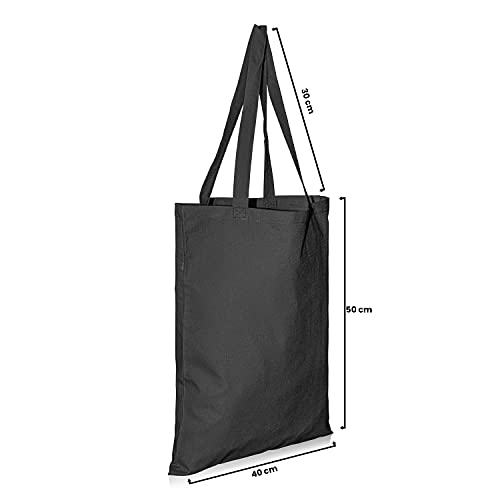 IMFAA Black Pack-10,100% Cotton Designer Tote Bags