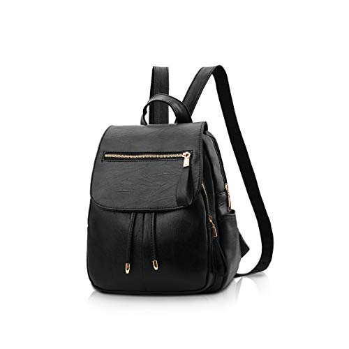 NICOLE&DORIS Mini Fashion Backpack Black Women's Faux Leather