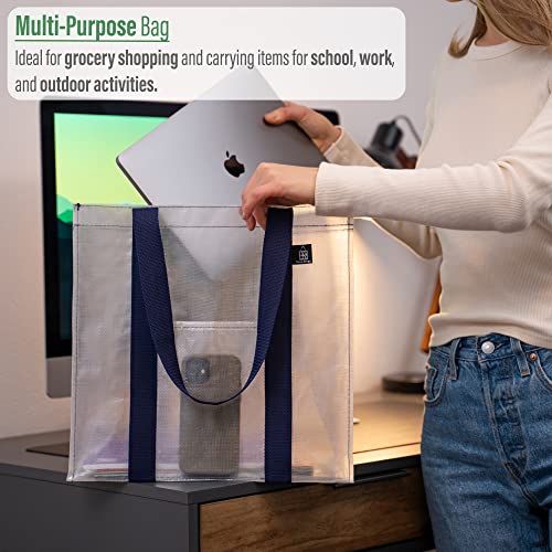 Transparent 4-Piece Reusable Designer Shopping Bags