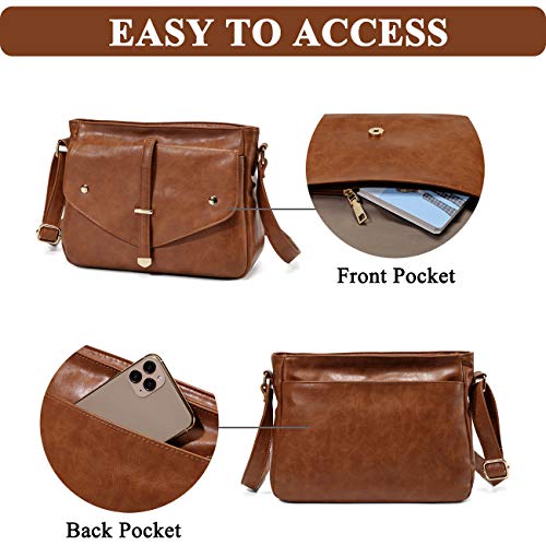 VASCHY Women's Brown Designer Cross Body Shoulder Bag