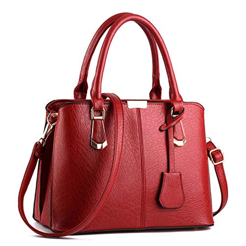Pahajim Adjustable Handle Designer Tote (Wine Red)