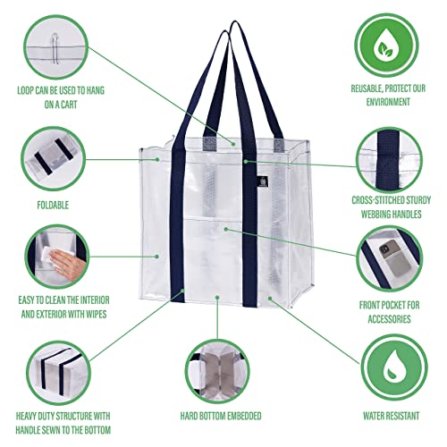 Transparent 4-Piece Reusable Designer Shopping Bags