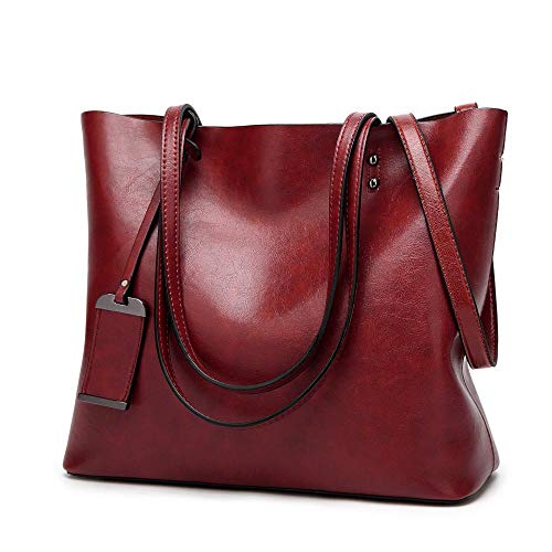 Retro Vintage Top-Handle Leather Tote Bag