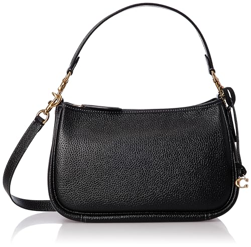 Black COACH Soft Pebble Leather Cary Crossbody Bag