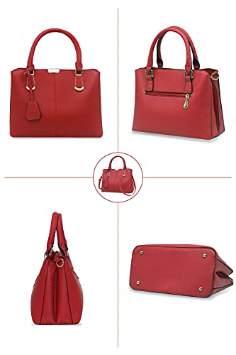 Pahajim Adjustable Handle Designer Tote (Wine Red)