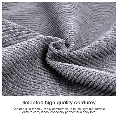 Gray Corduroy Tote Bag - Stylish and Spacious!