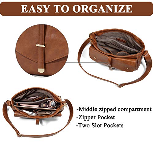 VASCHY Women's Brown Designer Cross Body Shoulder Bag