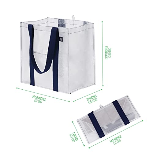 Transparent 4-Piece Reusable Designer Shopping Bags