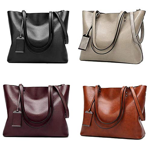 Retro Vintage Top-Handle Leather Tote Bag