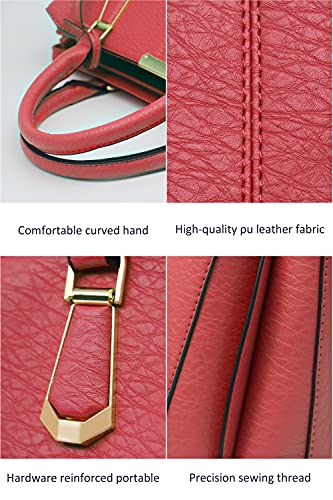 Pahajim Adjustable Handle Designer Tote (Wine Red)