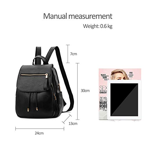 NICOLE&DORIS Mini Fashion Backpack Black Women's Faux Leather