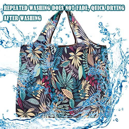 HYMUUNI Leaf Design Foldable Shopping Bag