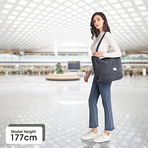Gray Corduroy Tote Bag - Stylish and Spacious!